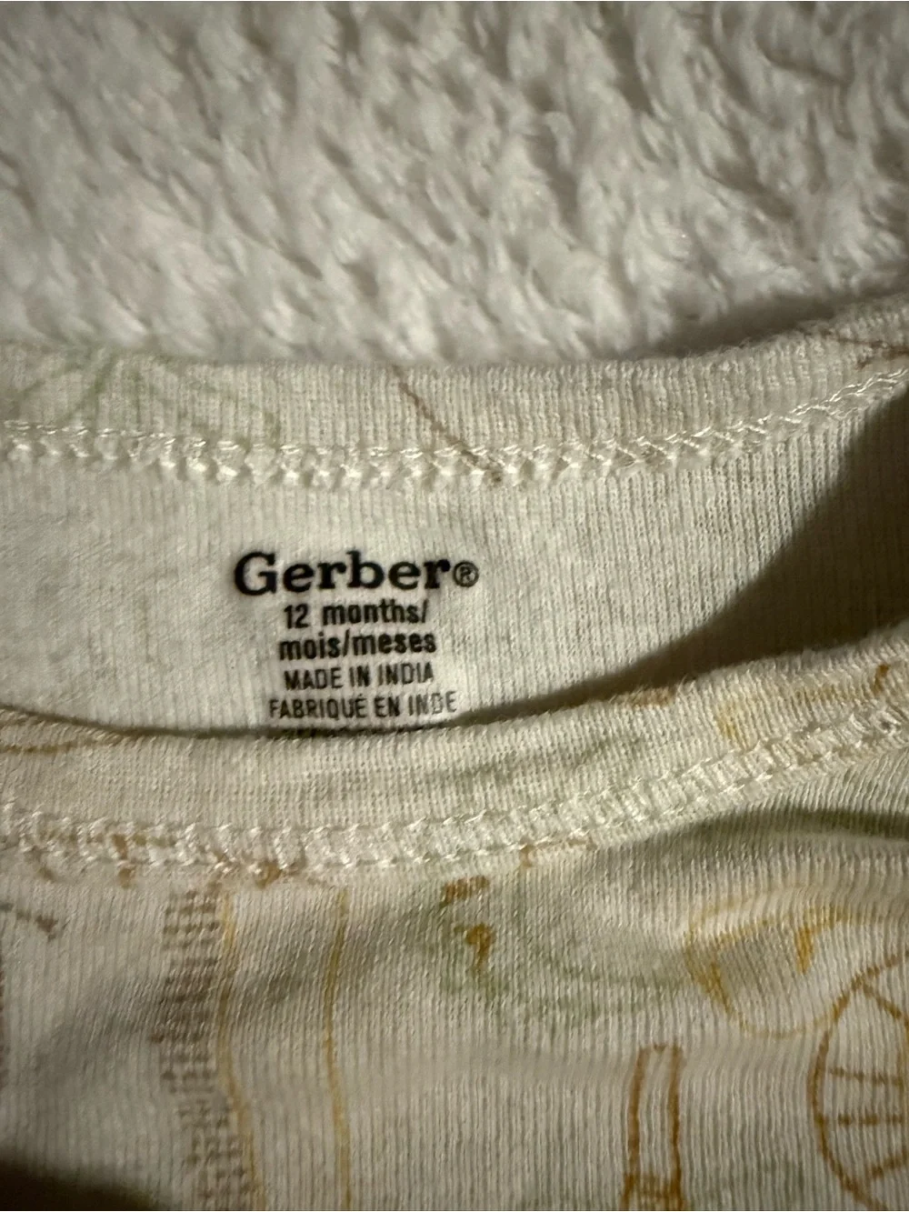 Gerber Cream Bodysuit with Tan Safari Animal Print